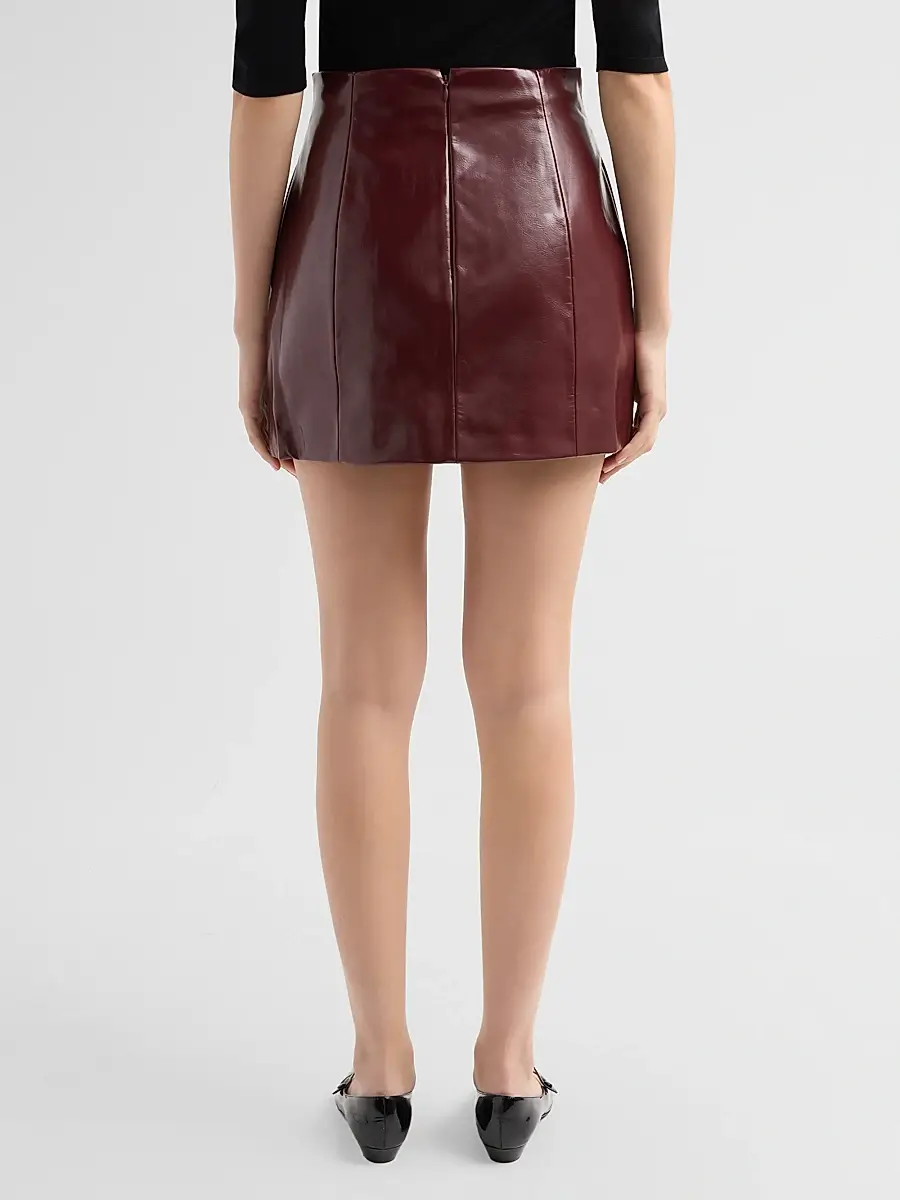 Aknvas Women's Cherry Faux Leather Mini Skirt | Thumbnail 3