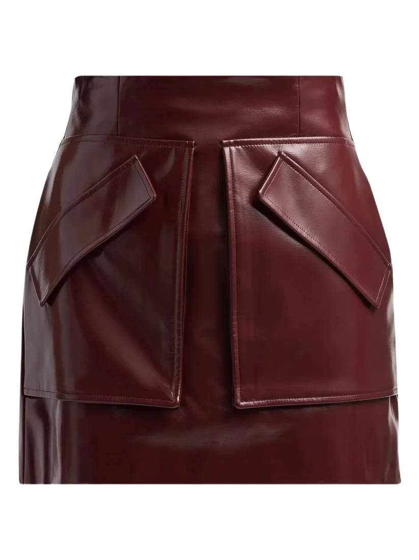 Women's Cherry Faux Leather Mini Skirt Women's Cherry Faux Leather Mini Skirt