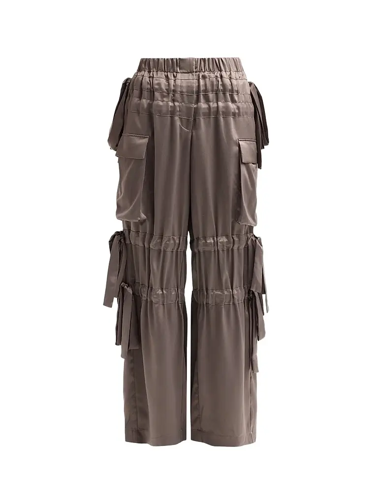 Aknvas Women's Odin Satin Trousers - Steel Grey | Image 1 Aknvas Women's Odin Satin Trousers - Steel Grey | Image 1