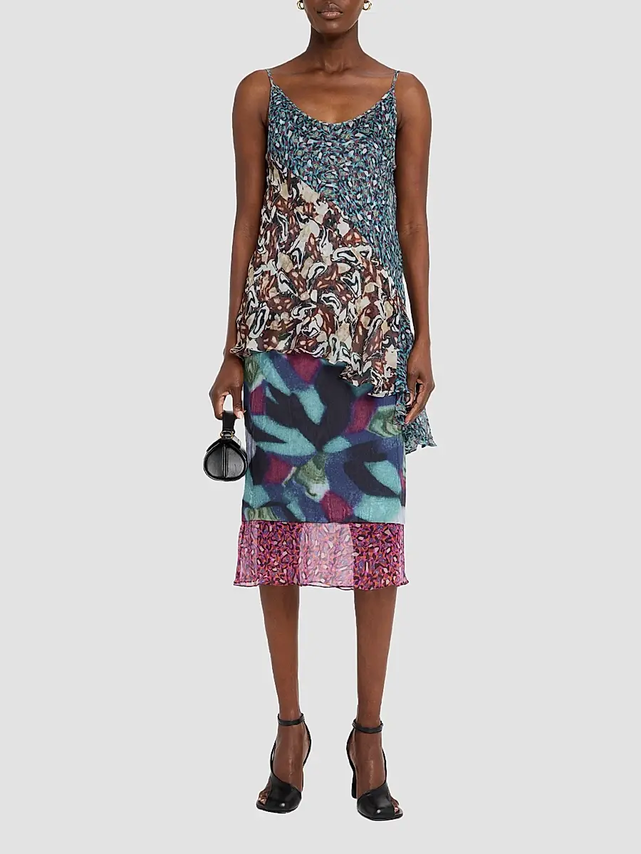 Dries Van Noten Women's Crisanna Printed Silk Asymmetric Top | Thumbnail 2