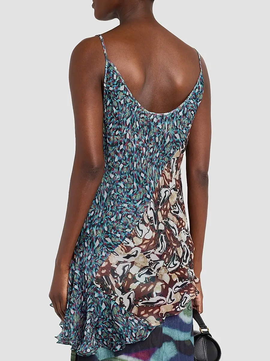 Dries Van Noten Women's Crisanna Printed Silk Asymmetric Top | Thumbnail 3