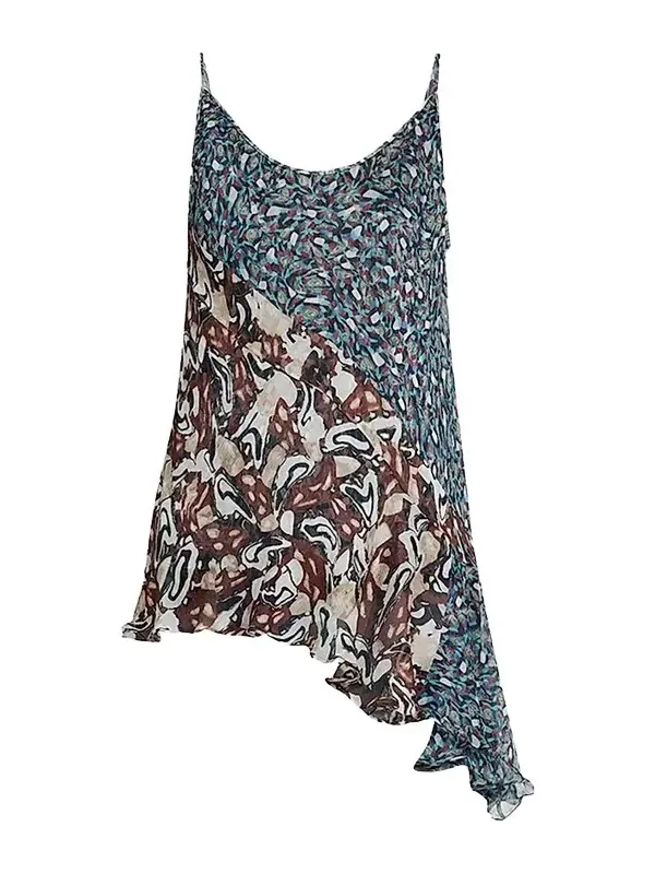 Women's Crisanna Printed Silk Asymmetric Top Women's Crisanna Printed Silk Asymmetric Top