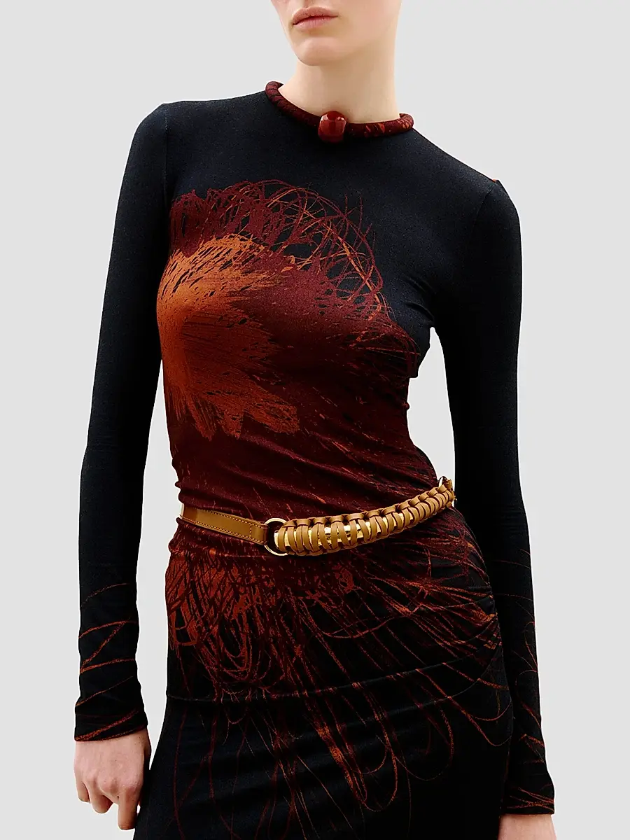 Silvia Tcherassi Women's Gabbice Chain-Detail Abstract-Print Maxi Dress | Thumbnail 4 Silvia Tcherassi Women's Gabbice Chain-Detail Abstract-Print Maxi Dress | Thumbnail 4