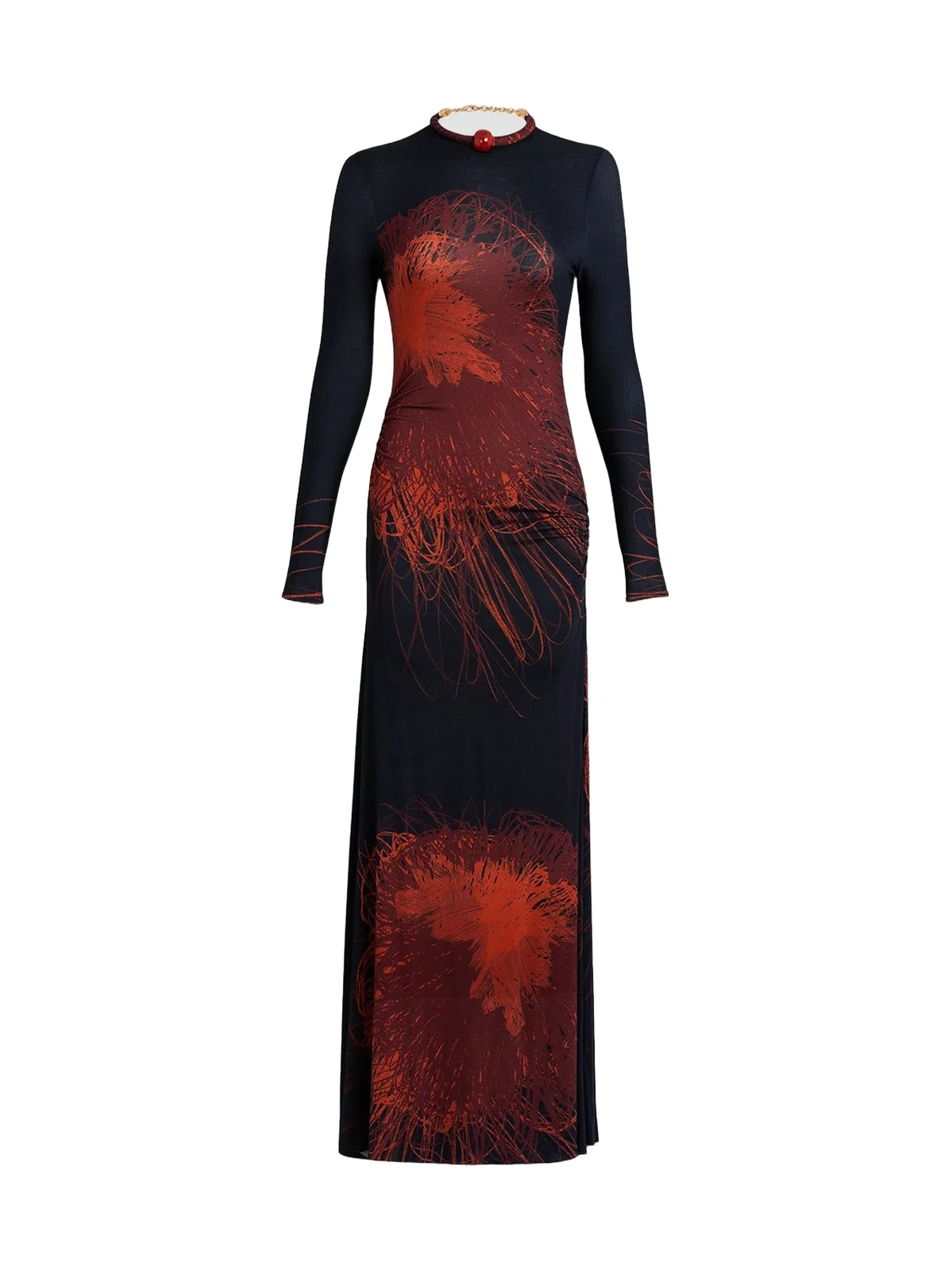 Silvia Tcherassi Women's Gabbice Chain-Detail Abstract-Print Maxi Dress