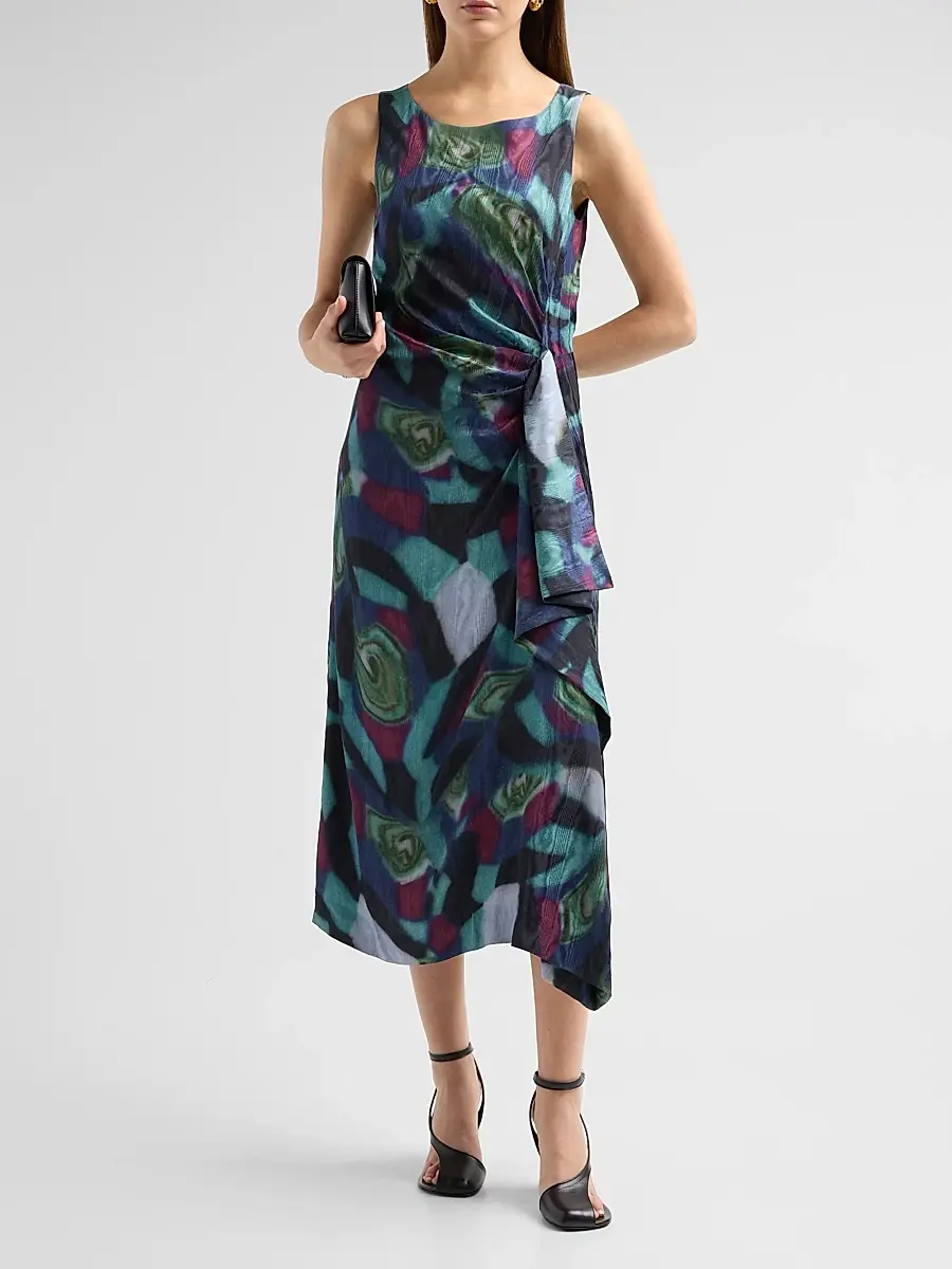 Dries Van Noten Women's Dropps Abstract-Print Sleeveless Midi Dress | Thumbnail 2