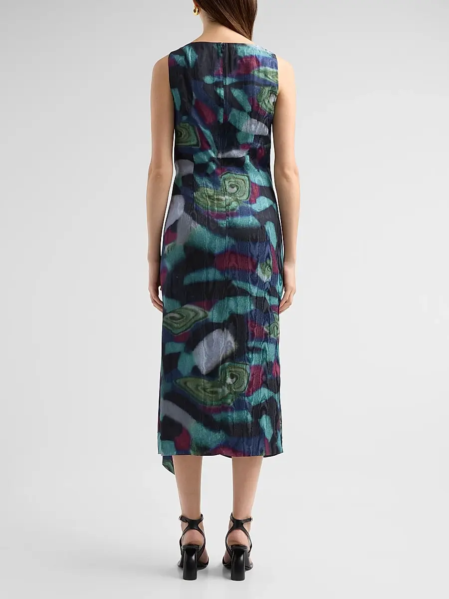Dries Van Noten Women's Dropps Abstract-Print Sleeveless Midi Dress | Thumbnail 3