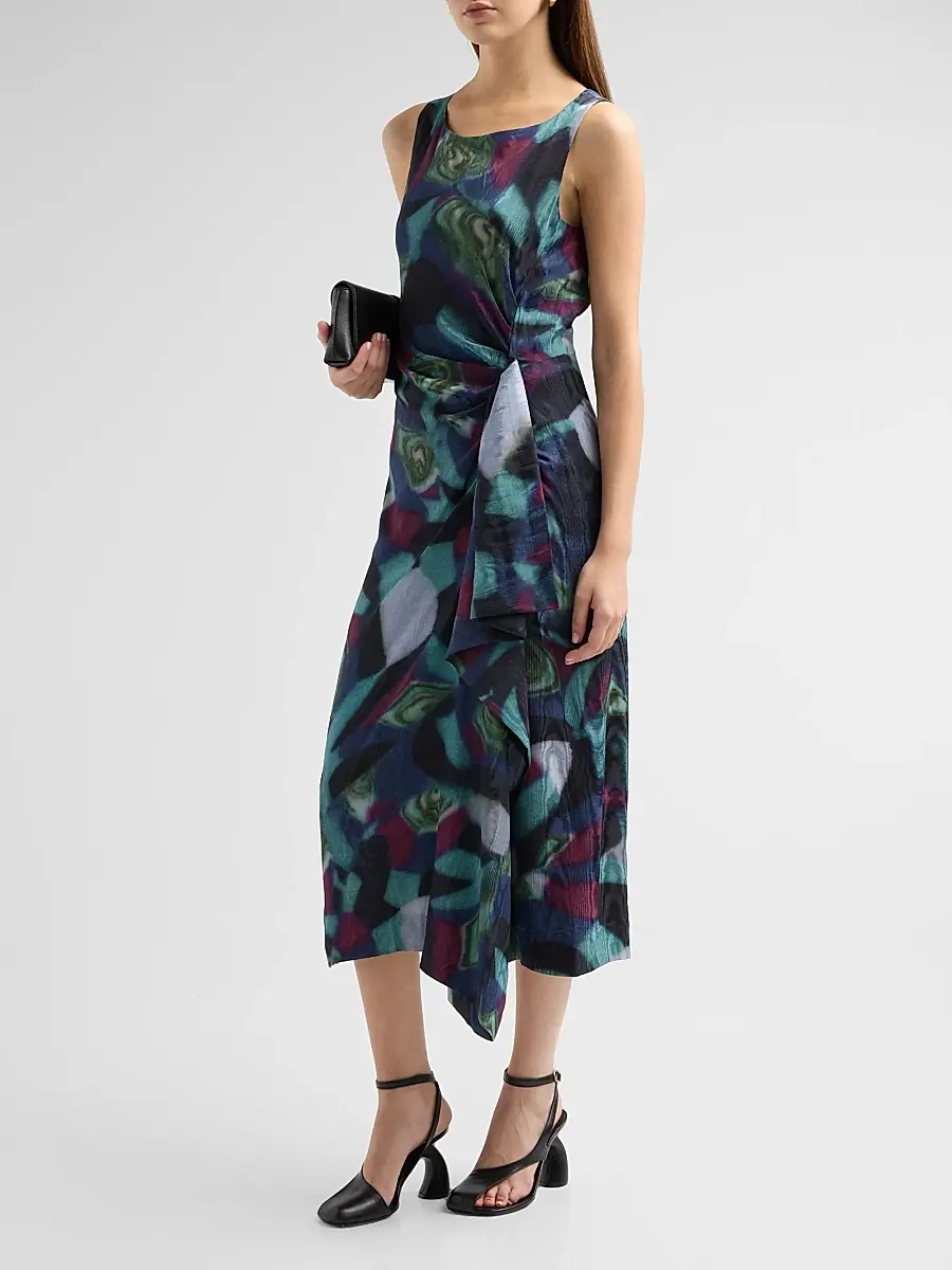 Dries Van Noten Women's Dropps Abstract-Print Sleeveless Midi Dress | Thumbnail 4