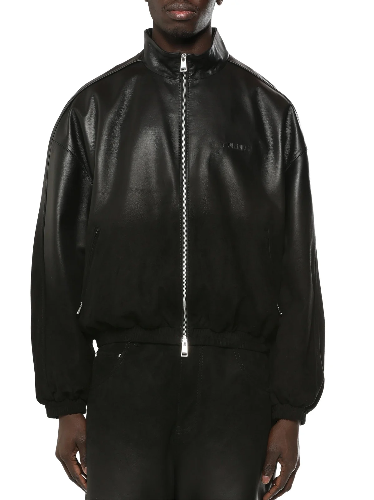Men's Leather Track Jacket