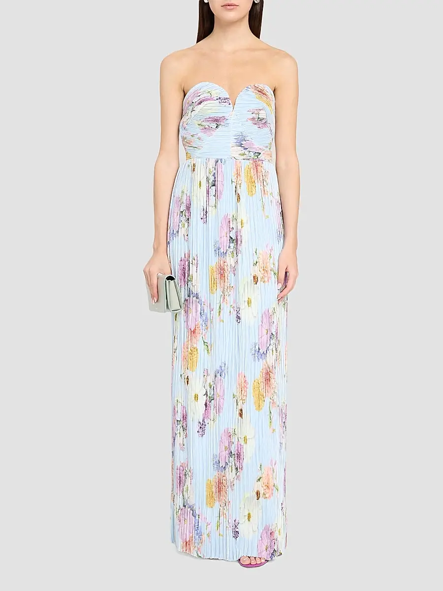 As It May Women's Calla Floral Pleated Strapless Gown | Thumbnail 2 As It May Women's Calla Floral Pleated Strapless Gown | Thumbnail 2