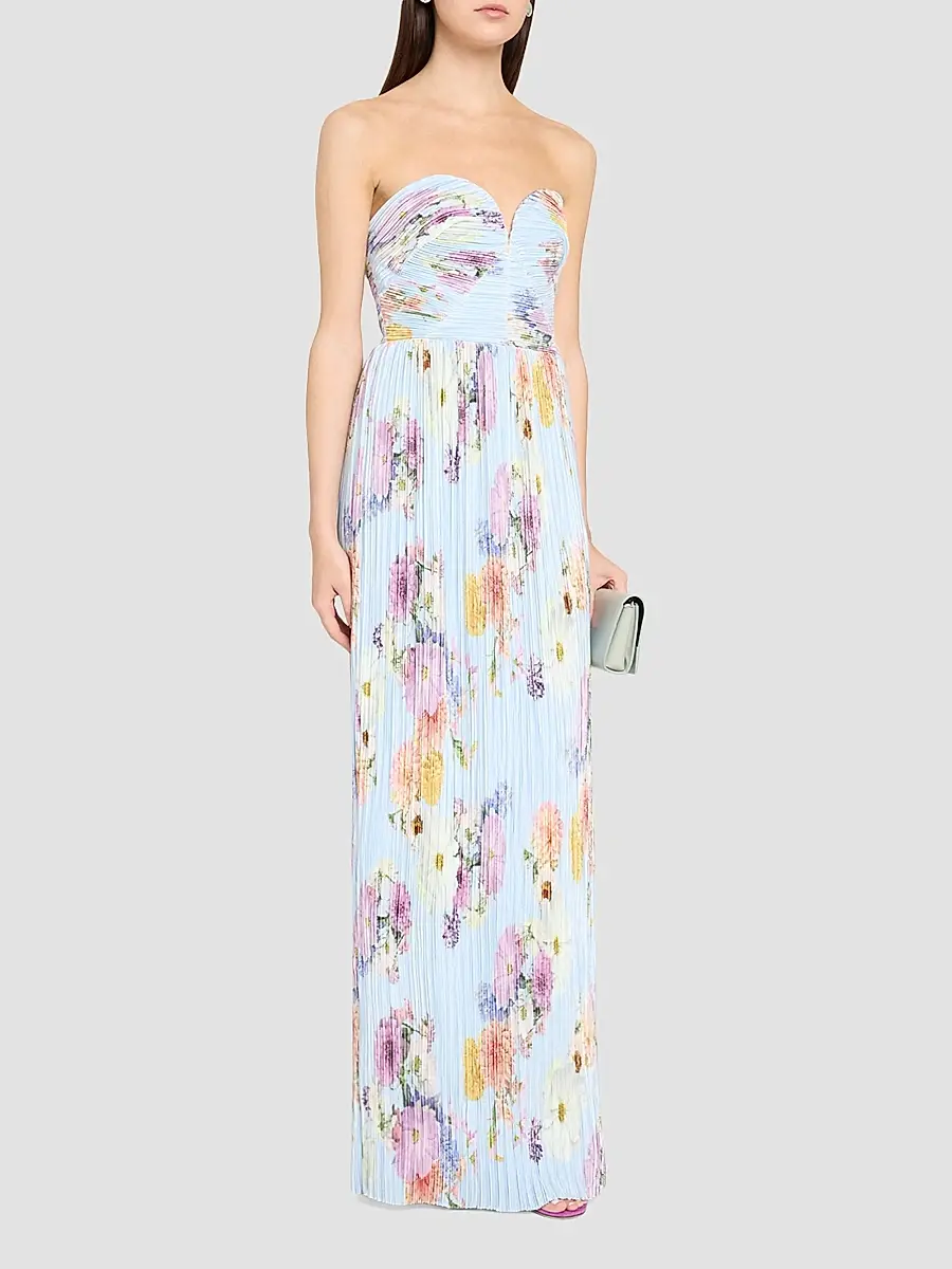 As It May Women's Calla Floral Pleated Strapless Gown | Thumbnail 4 As It May Women's Calla Floral Pleated Strapless Gown | Thumbnail 4