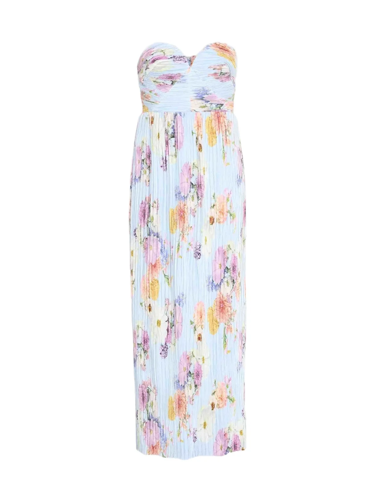 As It May Women's Calla Floral Pleated Strapless Gown
