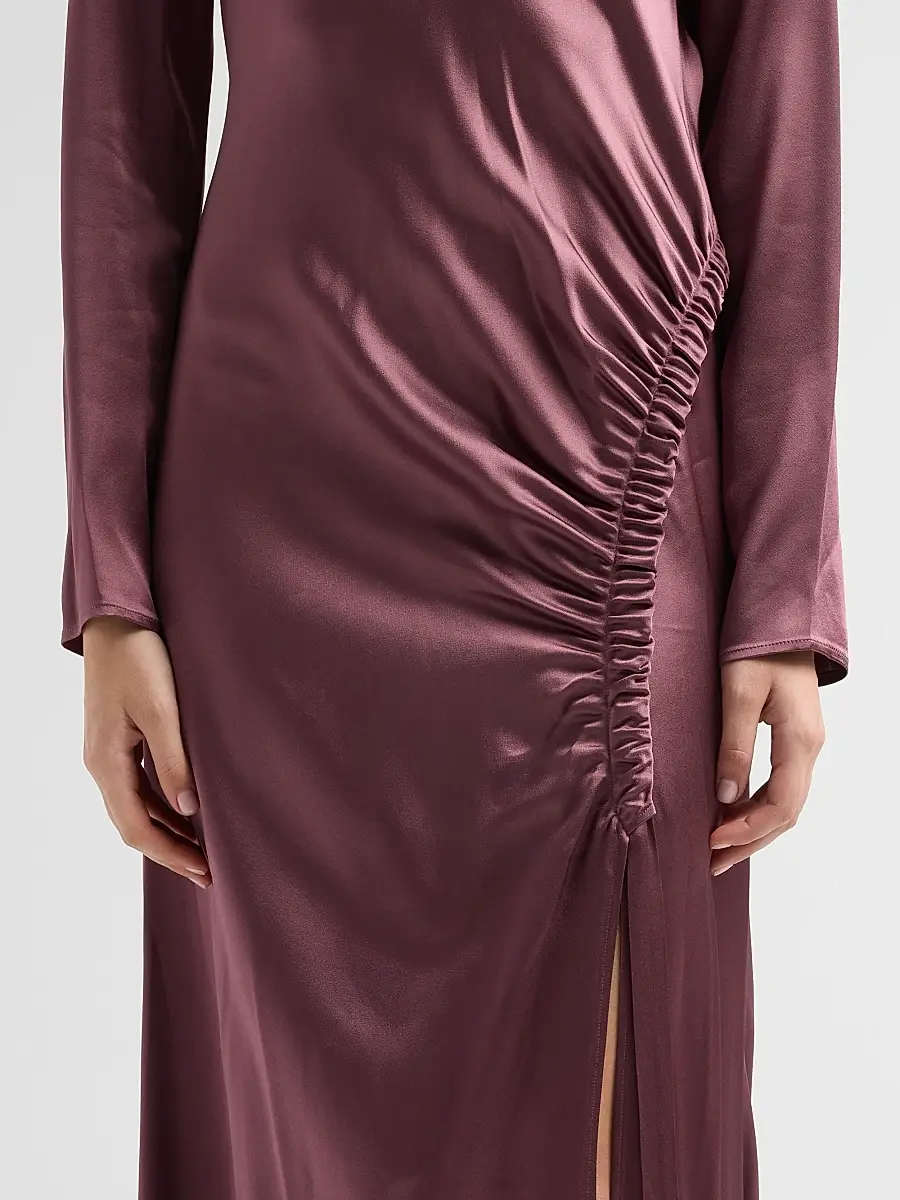 Lapointe Women's Satin Ruched A-Line Tab Gown | Thumbnail 5 Lapointe Women's Satin Ruched A-Line Tab Gown | Thumbnail 5