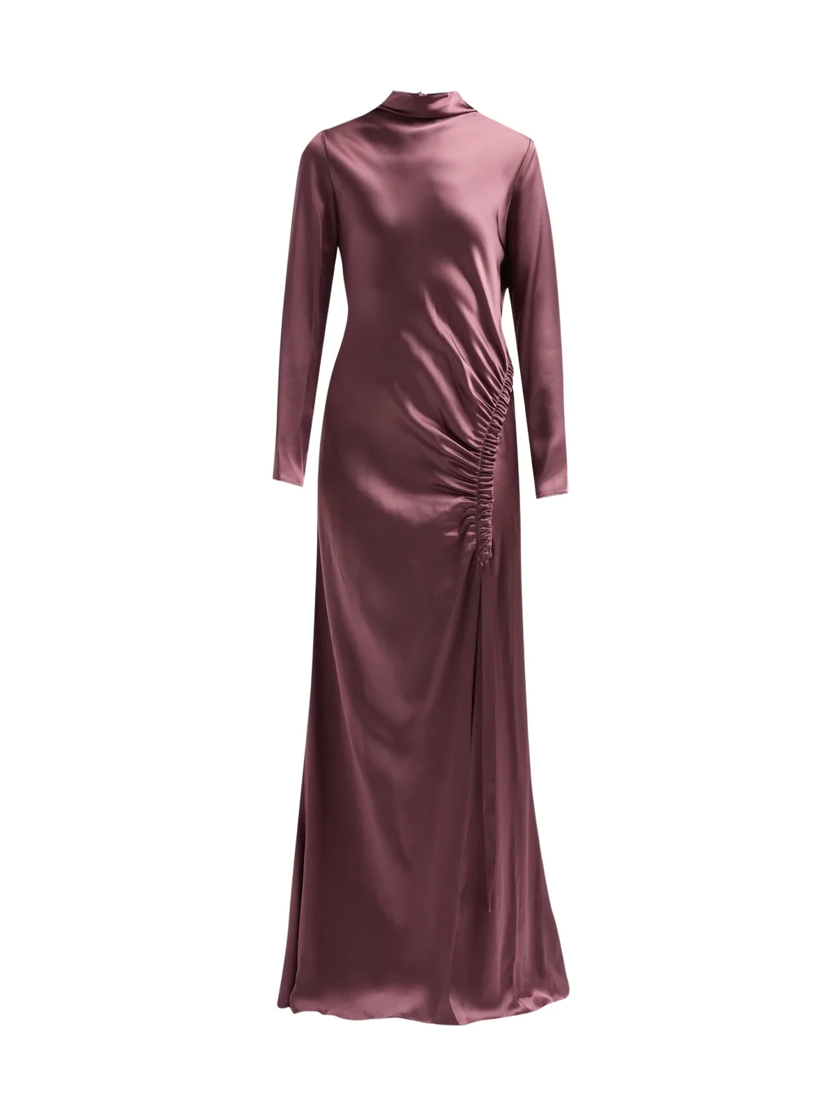 Women's Satin Ruched A-Line Tab Gown Women's Satin Ruched A-Line Tab Gown