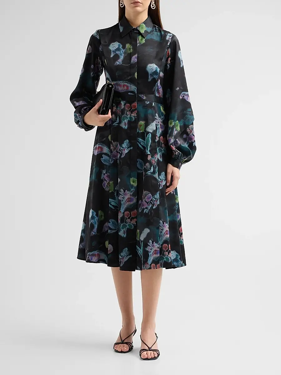 PRABAL GURUNG Women's Floral A-Line Midi Shirtdress | Thumbnail 2