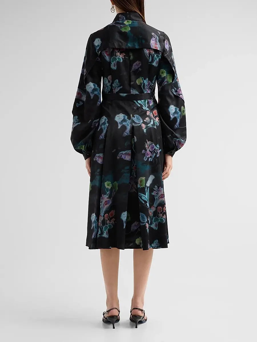 PRABAL GURUNG Women's Floral A-Line Midi Shirtdress | Thumbnail 3