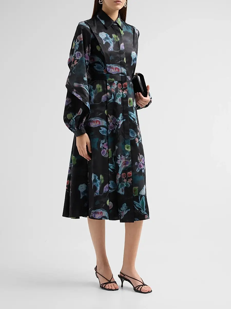 PRABAL GURUNG Women's Floral A-Line Midi Shirtdress | Thumbnail 4