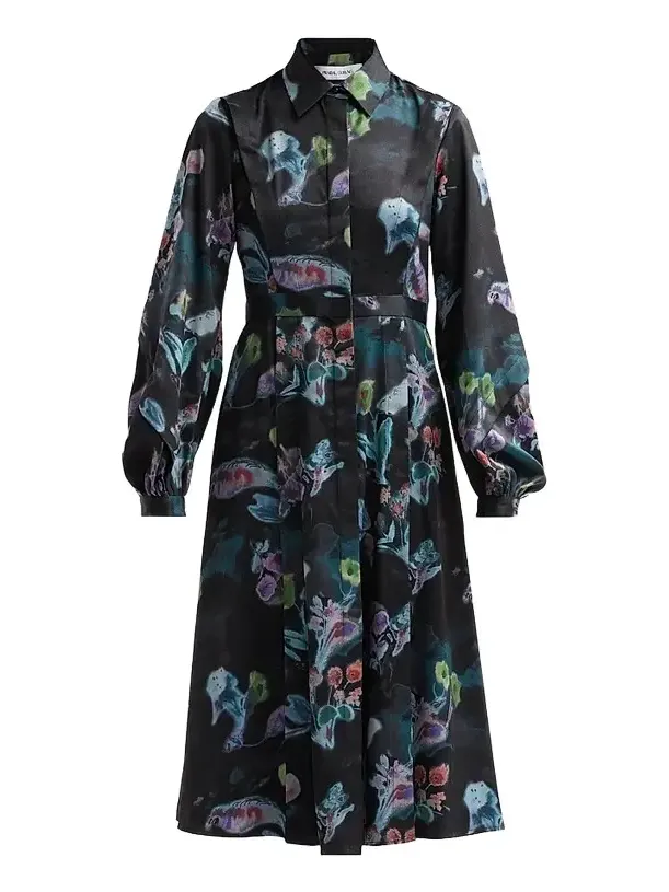 Women's Floral A-Line Midi Shirtdress