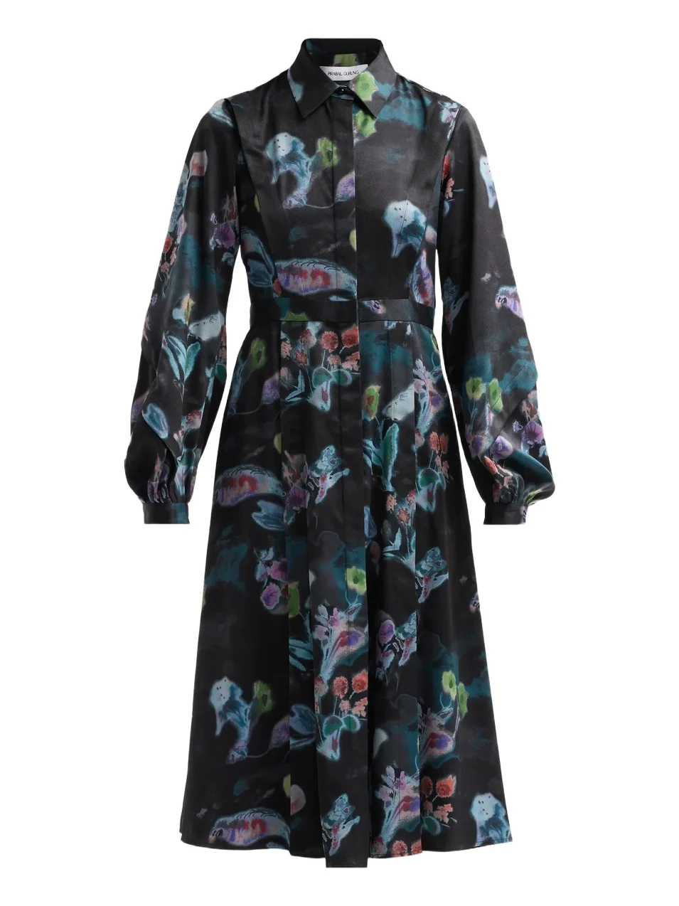 Women's Floral A-Line Midi Shirtdress Women's Floral A-Line Midi Shirtdress
