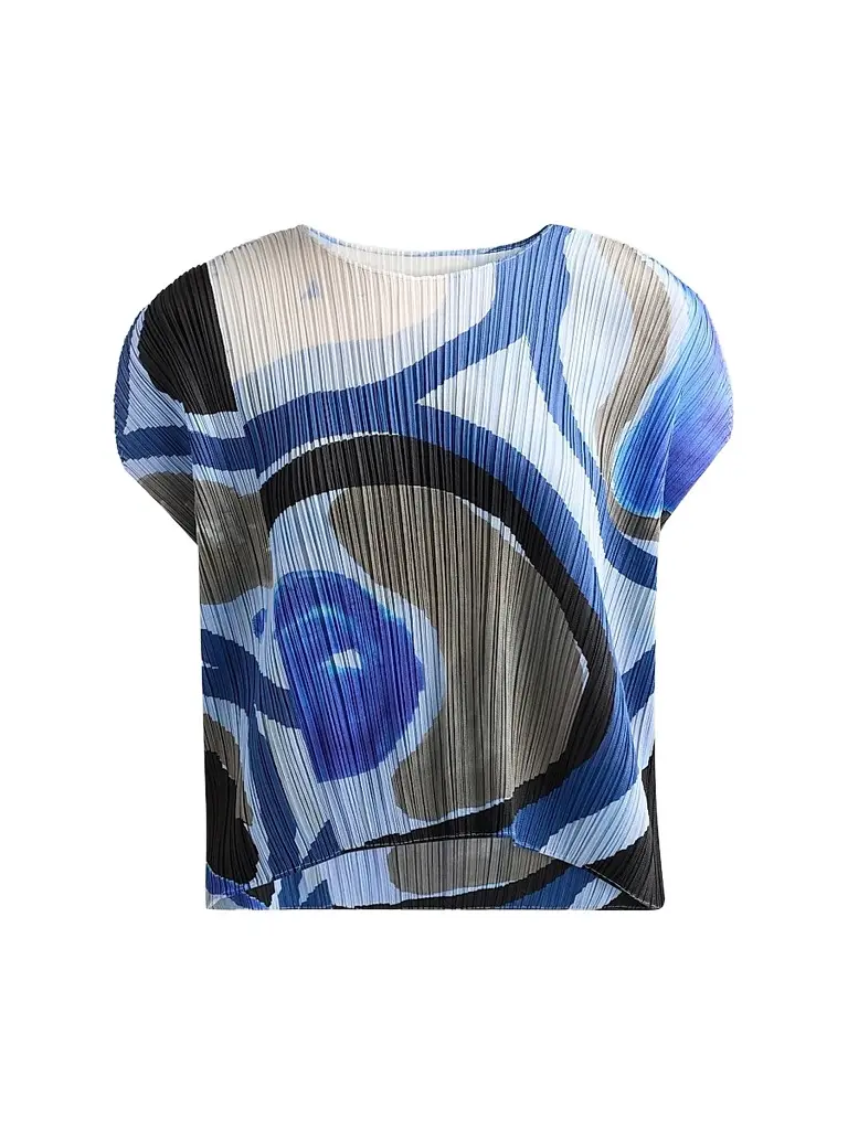 Pleats Please Issey Miyake Women's Roll Printed Pleated Top | Image 1 Pleats Please Issey Miyake Women's Roll Printed Pleated Top | Image 1