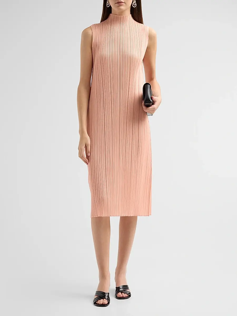 Pleats Please Issey Miyake Women's Ribbed Midi Dress | Thumbnail 2