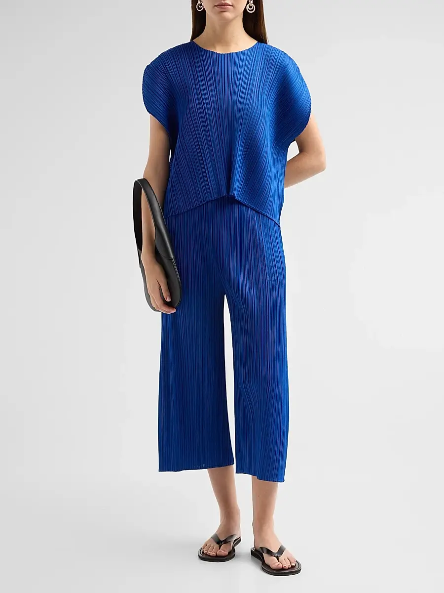 Pleats Please Issey Miyake Women's July Pleated Crop Pants | Thumbnail 2 Pleats Please Issey Miyake Women's July Pleated Crop Pants | Thumbnail 2