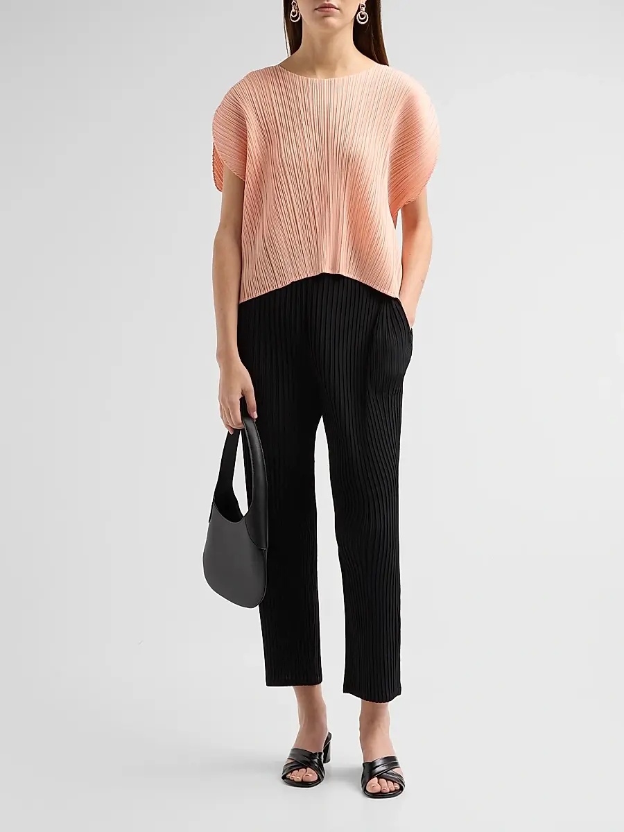 Pleats Please Issey Miyake Women's Round Neck Pleated Top | Thumbnail 2 Pleats Please Issey Miyake Women's Round Neck Pleated Top | Thumbnail 2