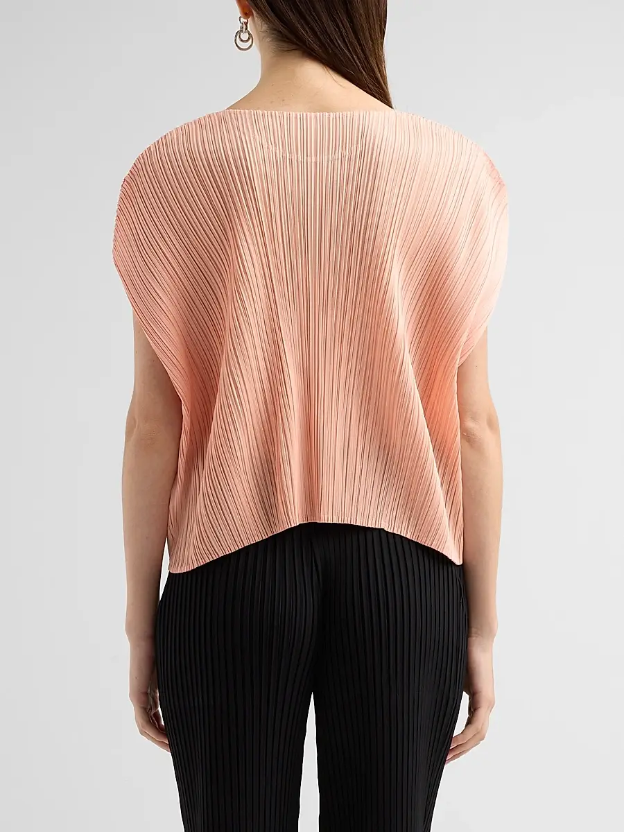 Pleats Please Issey Miyake Women's Round Neck Pleated Top | Thumbnail 3 Pleats Please Issey Miyake Women's Round Neck Pleated Top | Thumbnail 3