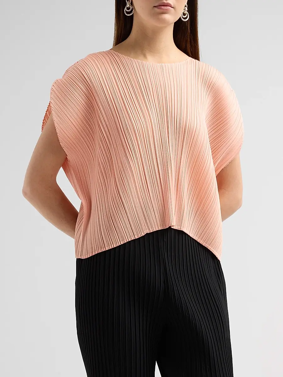 Pleats Please Issey Miyake Women's Round Neck Pleated Top | Thumbnail 4 Pleats Please Issey Miyake Women's Round Neck Pleated Top | Thumbnail 4