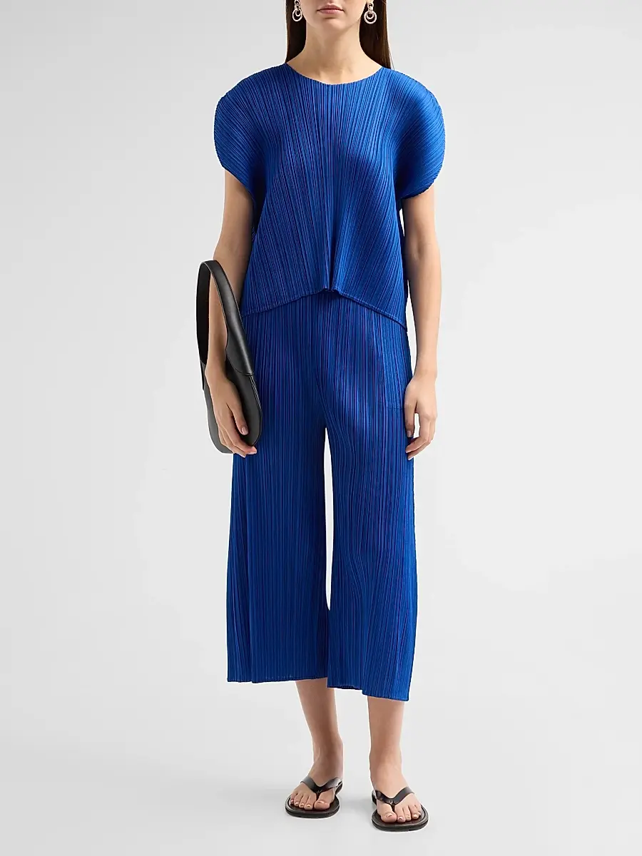 Pleats Please Issey Miyake Women's Round Neck Pleated Top | Thumbnail 2 Pleats Please Issey Miyake Women's Round Neck Pleated Top | Thumbnail 2