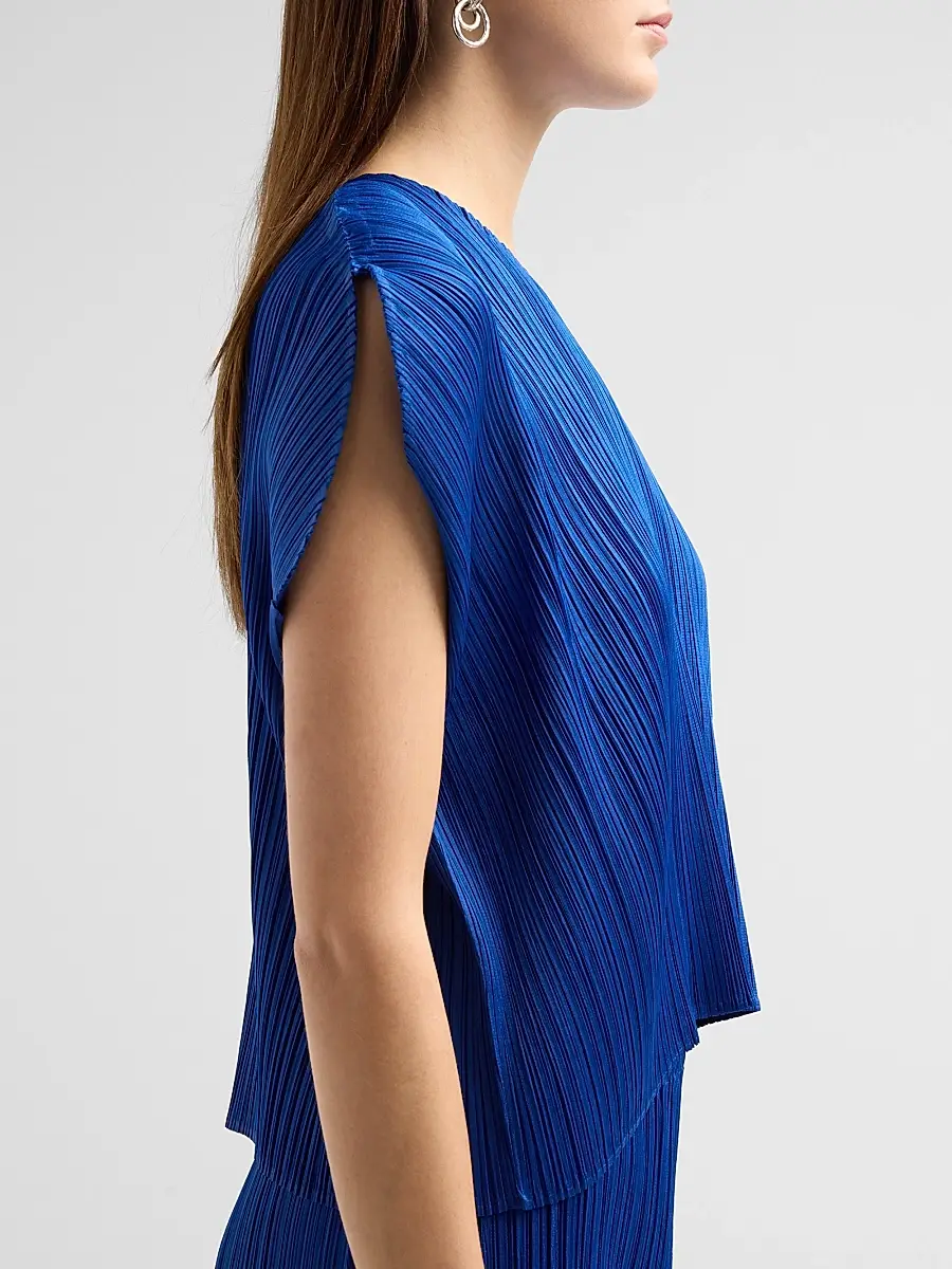 Pleats Please Issey Miyake Women's Round Neck Pleated Top | Thumbnail 5 Pleats Please Issey Miyake Women's Round Neck Pleated Top | Thumbnail 5