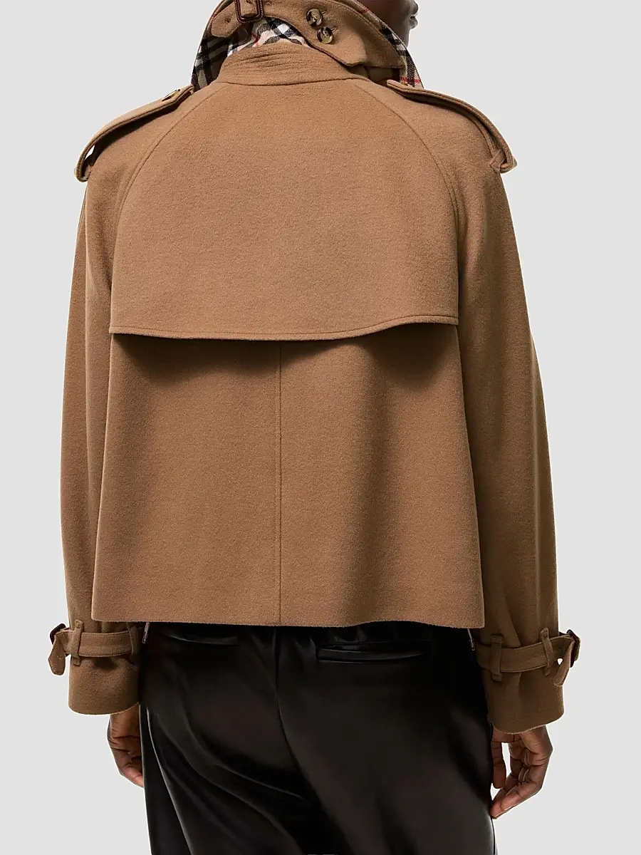 Burberry Women's Mayfair Cashmere Crop Trench Jacket | Thumbnail 3 Burberry Women's Mayfair Cashmere Crop Trench Jacket | Thumbnail 3