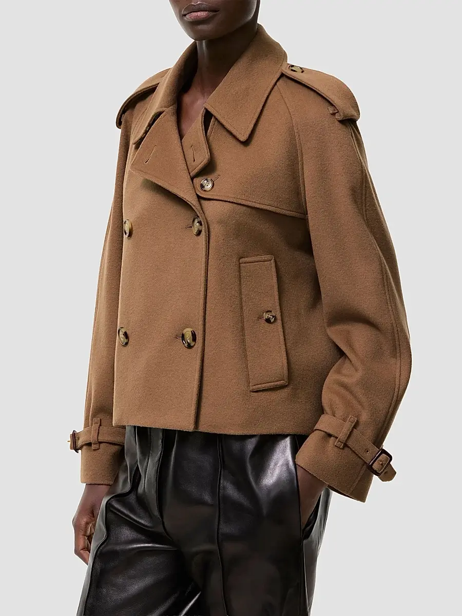 Burberry Women's Mayfair Cashmere Crop Trench Jacket | Thumbnail 4 Burberry Women's Mayfair Cashmere Crop Trench Jacket | Thumbnail 4