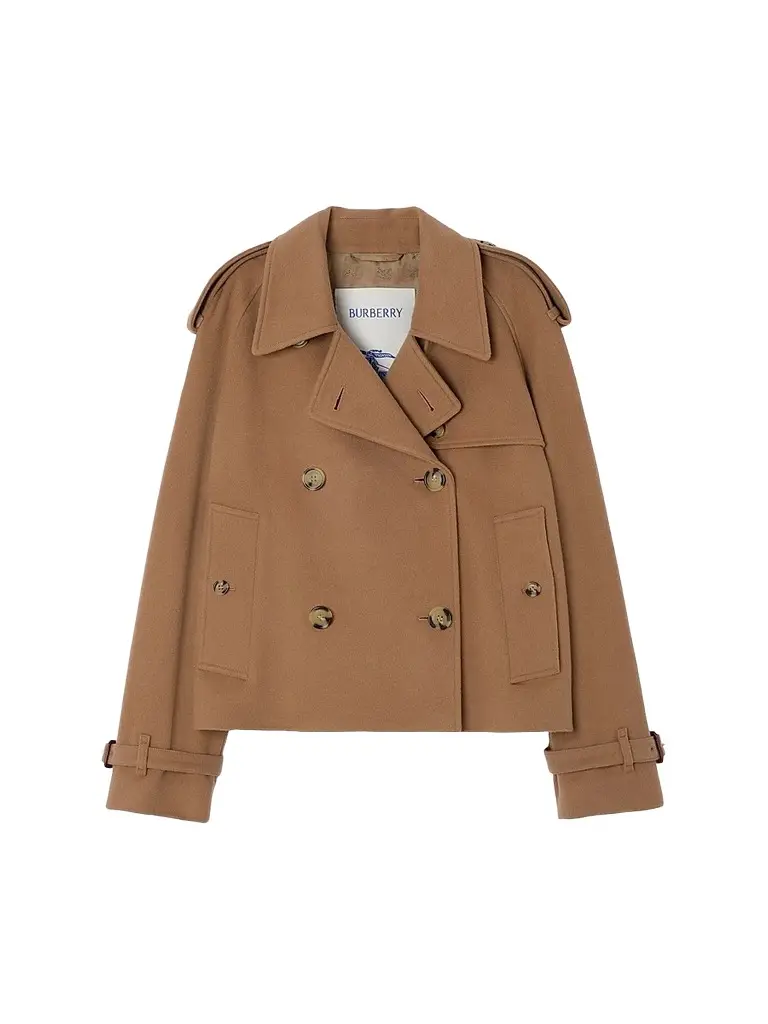 Burberry Women's Mayfair Cashmere Crop Trench Jacket - Camel | Image 1 Burberry Women's Mayfair Cashmere Crop Trench Jacket - Camel | Image 1