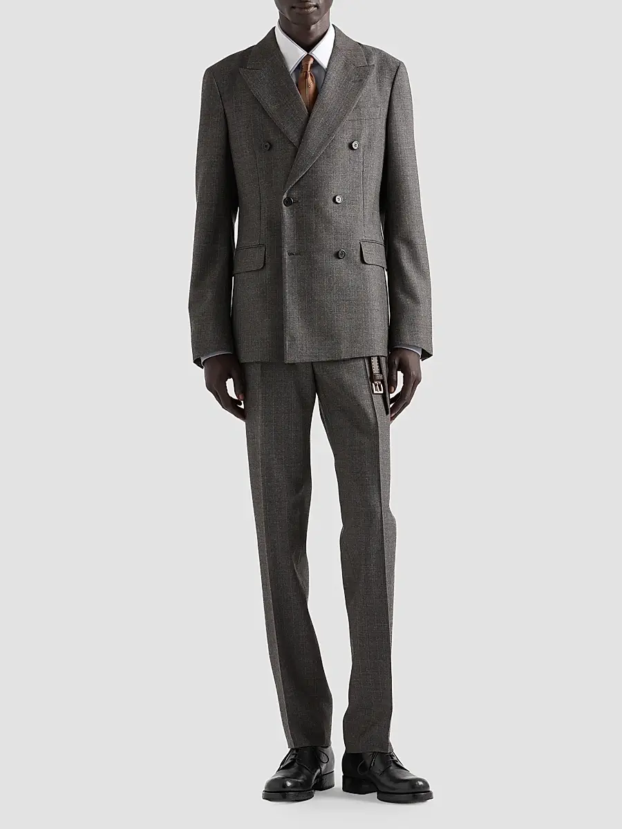 Prada Men's Double-Breasted Wool Suit | Thumbnail 2 Prada Men's Double-Breasted Wool Suit | Thumbnail 2