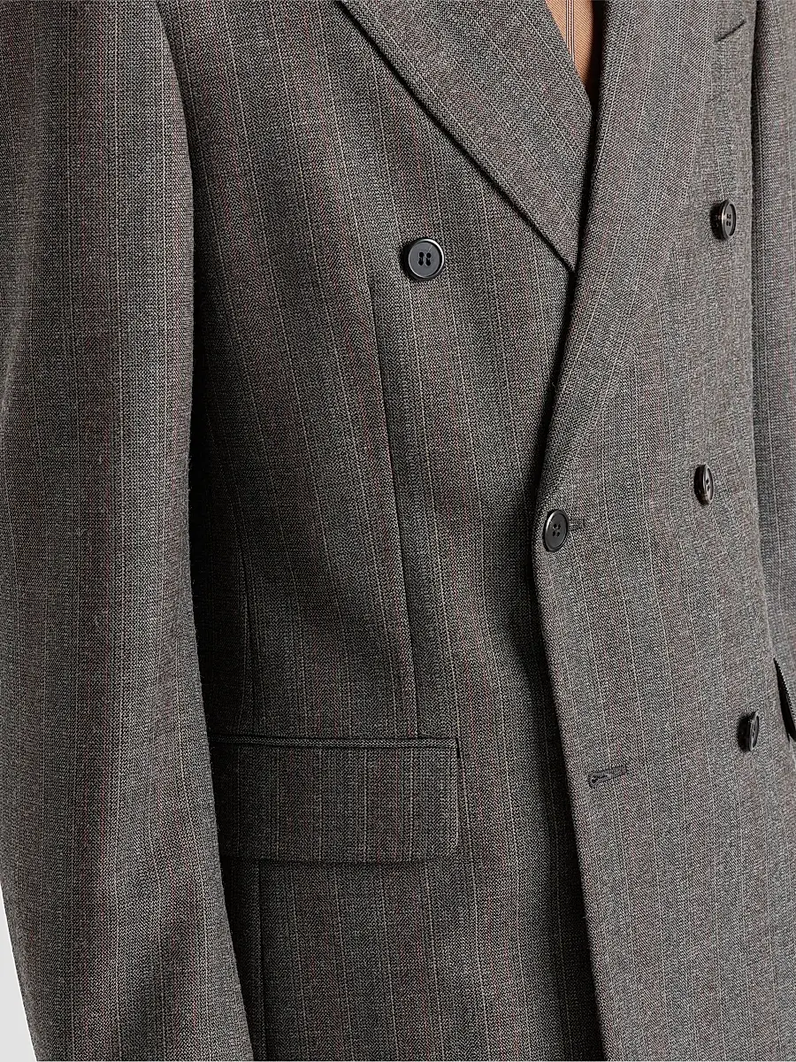 Prada Men's Double-Breasted Wool Suit | Thumbnail 4 Prada Men's Double-Breasted Wool Suit | Thumbnail 4