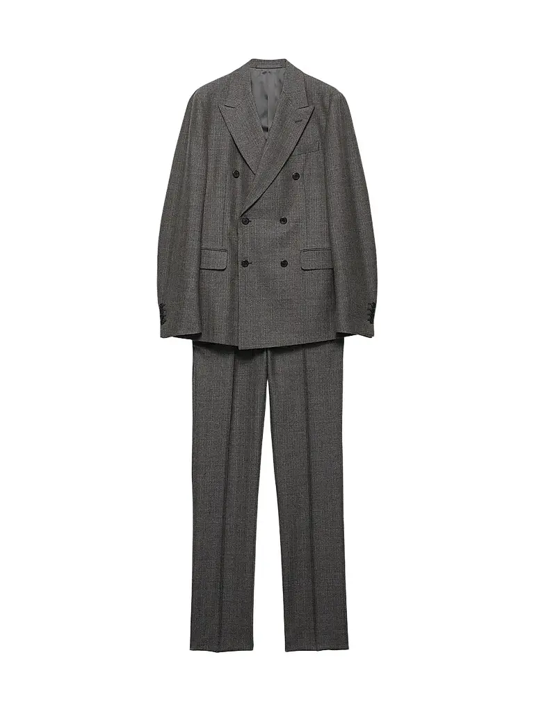 Prada Men's Double-Breasted Wool Suit - Grey | Image 1 Prada Men's Double-Breasted Wool Suit - Grey | Image 1