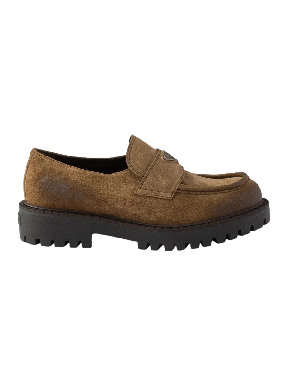 Prada Men's Aged Suede Loafers