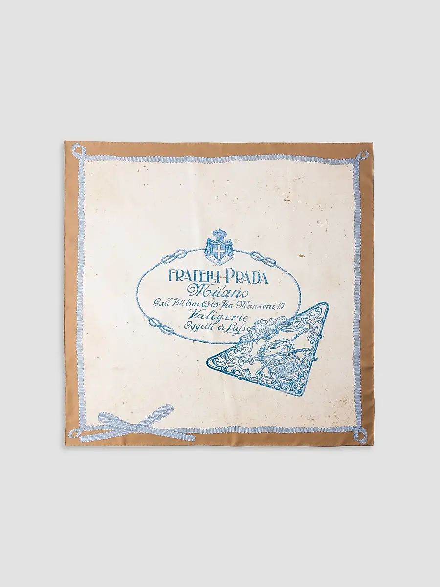 Prada Women's Printed Silk Twill Scarf | Thumbnail 2 Prada Women's Printed Silk Twill Scarf | Thumbnail 2