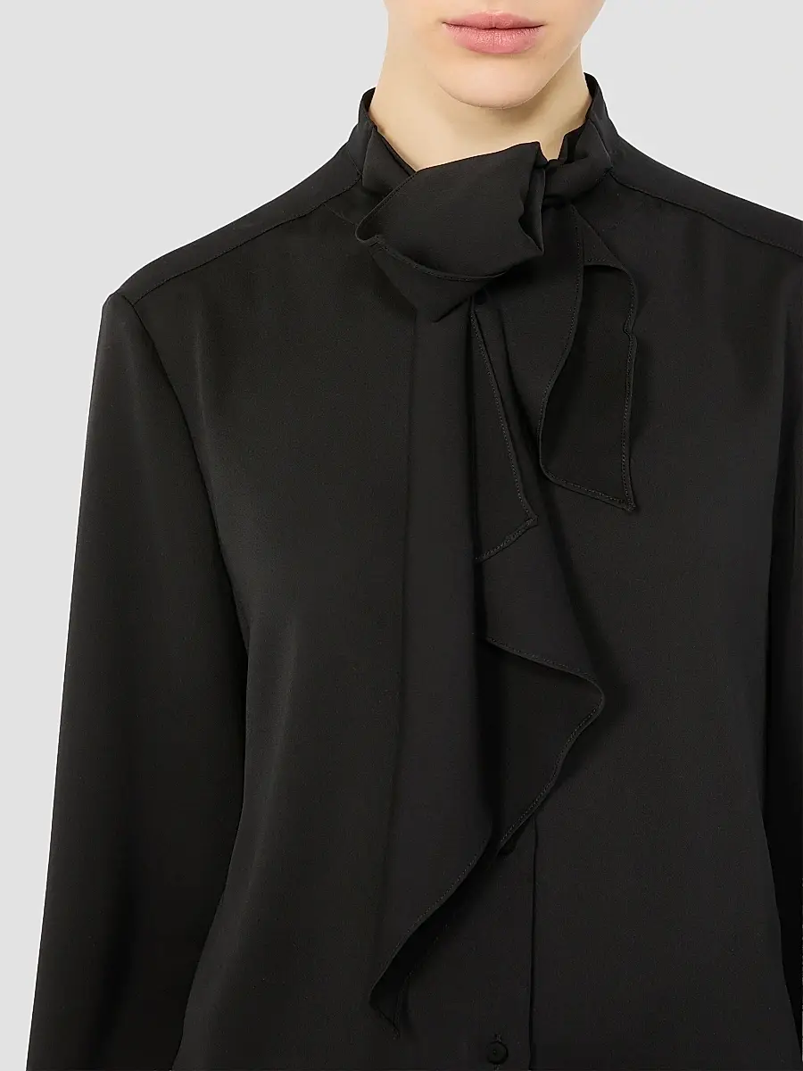 Max Mara Women's Ruffled Silk Charmeuse Shirt | Thumbnail 5 Max Mara Women's Ruffled Silk Charmeuse Shirt | Thumbnail 5