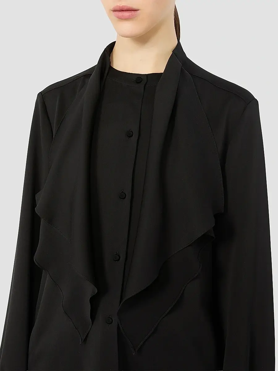 Max Mara Women's Ruffled Silk Charmeuse Shirt | Thumbnail 6 Max Mara Women's Ruffled Silk Charmeuse Shirt | Thumbnail 6