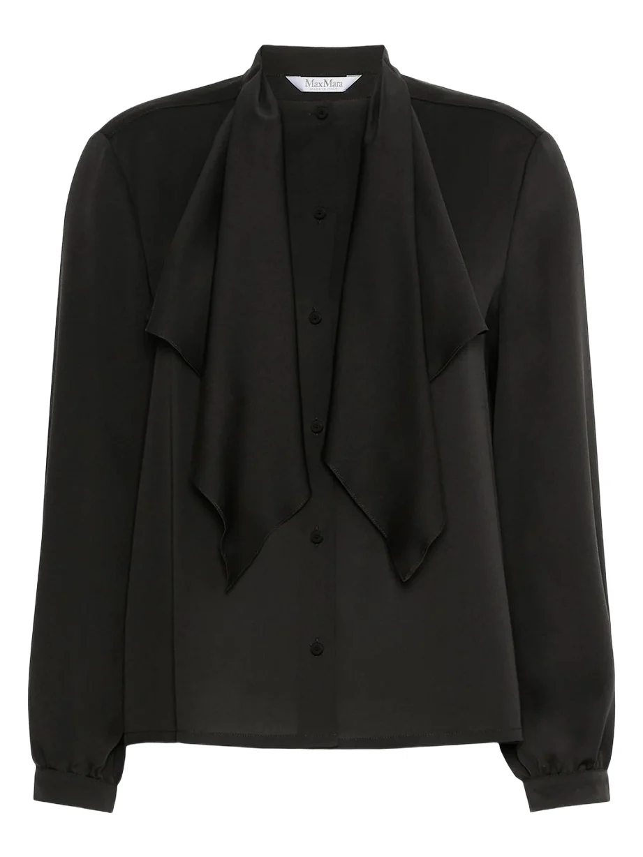 Women's Ruffled Silk Charmeuse Shirt