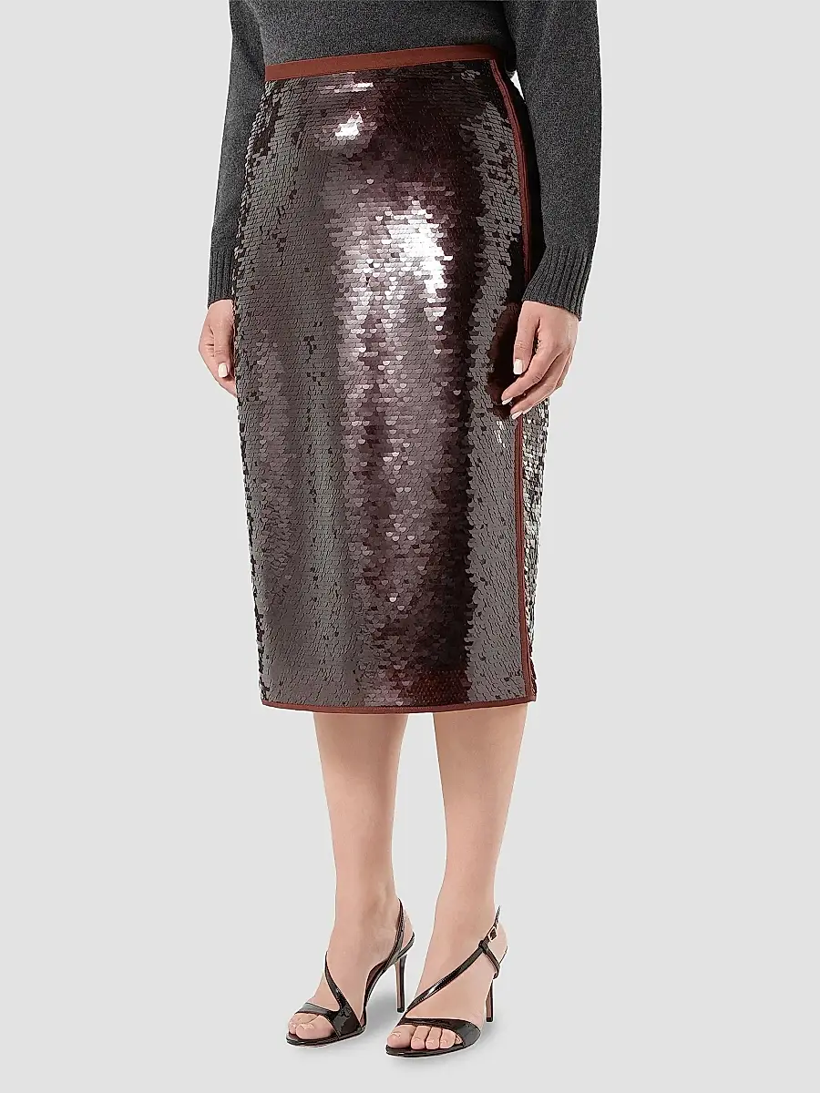 Marina Rinaldi Women's Tulle Skirt with Sequins - Brick Red | Thumbnail 3 Marina Rinaldi Women's Tulle Skirt with Sequins - Brick Red | Thumbnail 3