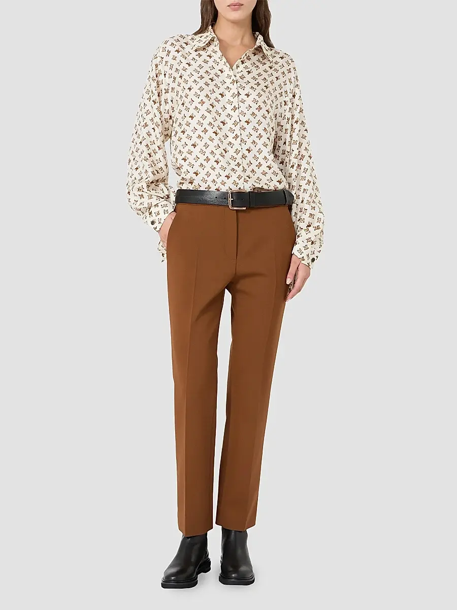 Max Mara Women's Slim Double Woollen Cloth Trousers | Thumbnail 2 Max Mara Women's Slim Double Woollen Cloth Trousers | Thumbnail 2