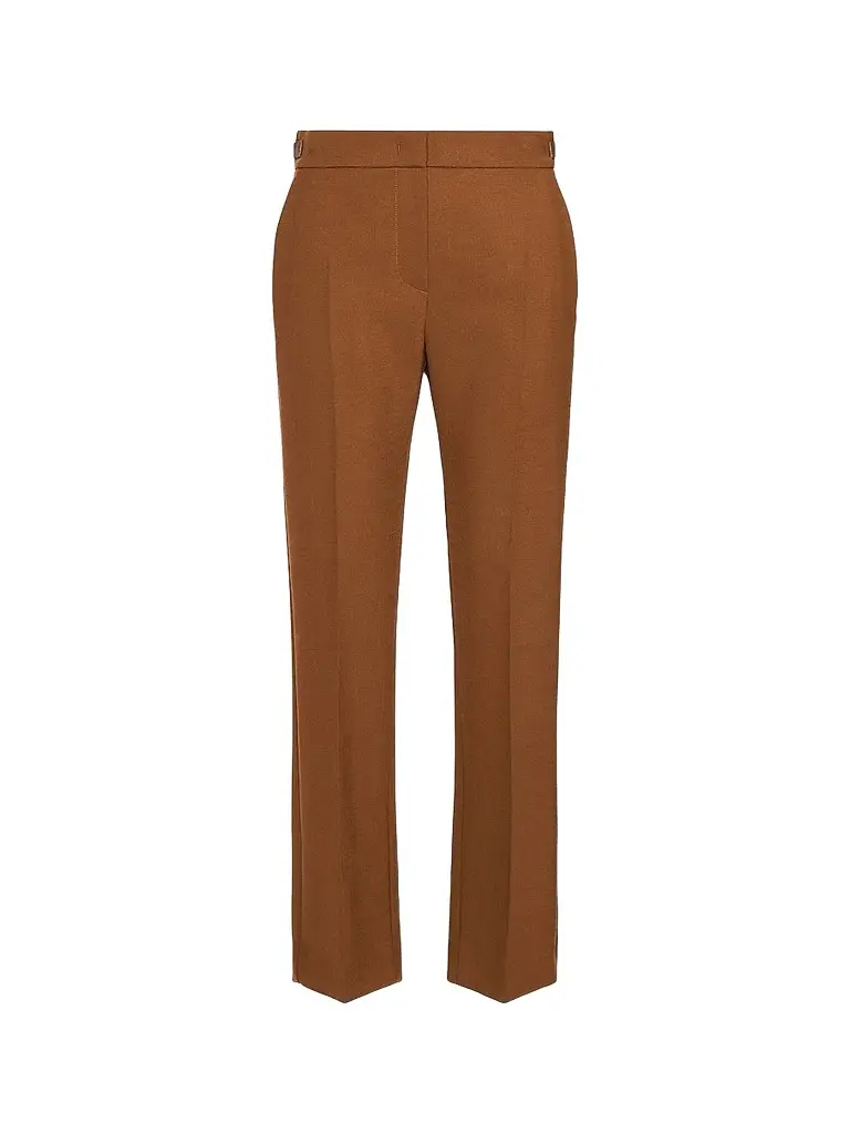 Max Mara Women's Slim Double Woollen Cloth Trousers - Tobacco | Image 1 Max Mara Women's Slim Double Woollen Cloth Trousers - Tobacco | Image 1