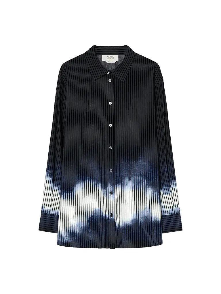 Marina Rinaldi Women's Poplin Shirt - Blue Black - Size 20 | Image 1 Marina Rinaldi Women's Poplin Shirt - Blue Black - Size 20 | Image 1