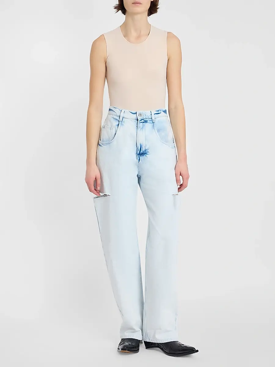 Maison Margiela Women's Distressed Barrel Jeans | Thumbnail 2 Maison Margiela Women's Distressed Barrel Jeans | Thumbnail 2