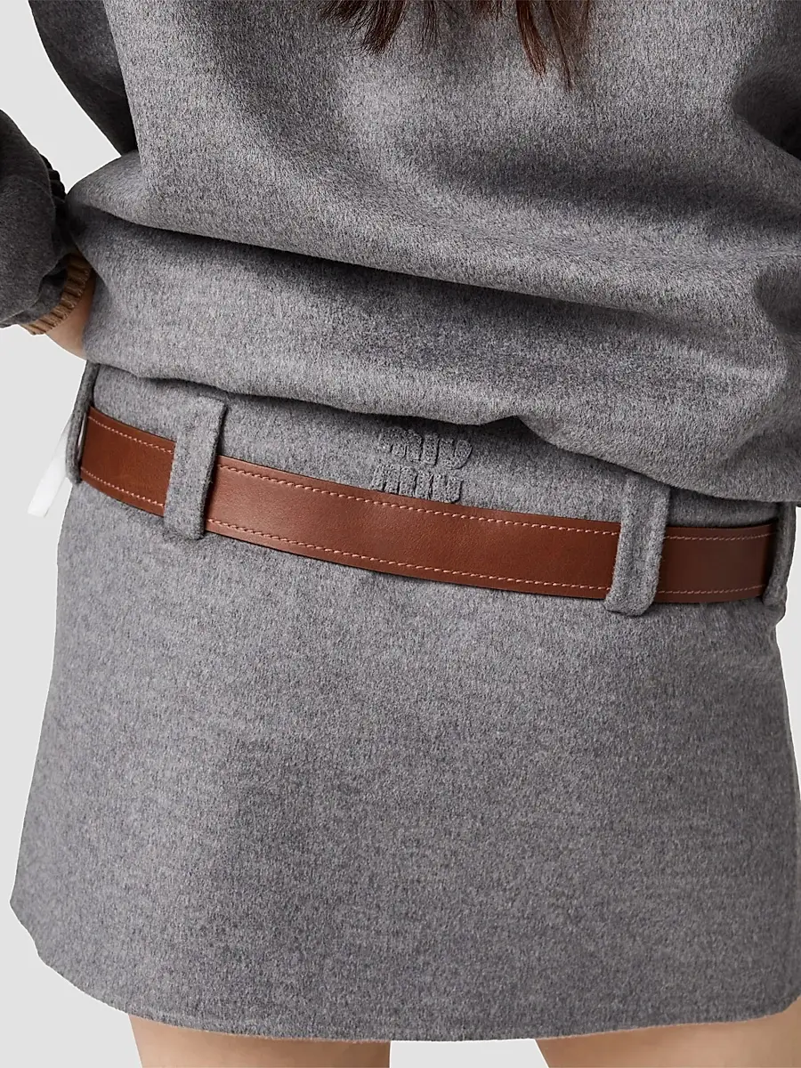 Miu Miu Women's Double Cashmere and Wool Mini Skirt | Thumbnail 5 Miu Miu Women's Double Cashmere and Wool Mini Skirt | Thumbnail 5