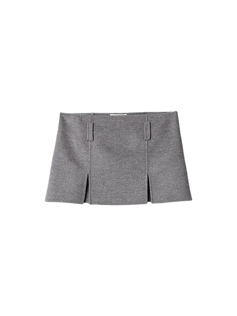 Miu Miu Women's Double Cashmere and Wool Mini Skirt - Grey | Image 1 Miu Miu Women's Double Cashmere and Wool Mini Skirt - Grey | Image 1