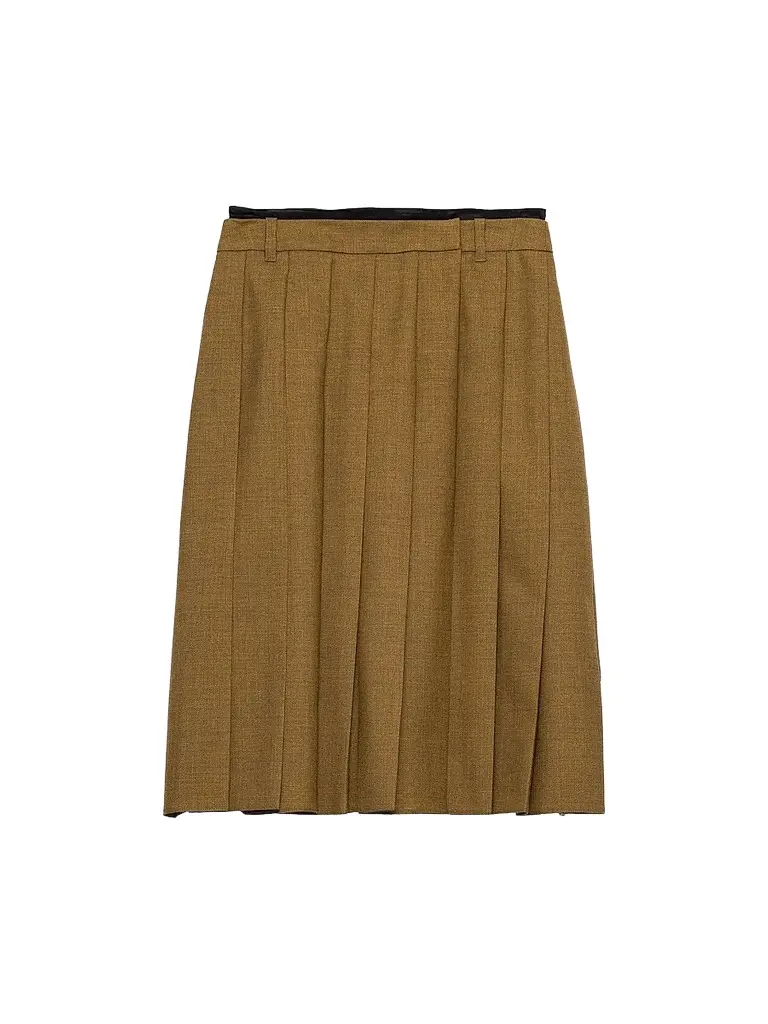 Prada Women's Hopsack Midi Skirt | Image 1 Prada Women's Hopsack Midi Skirt | Image 1