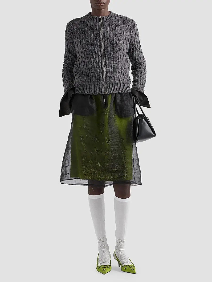Prada Women's Wool and Alpaca Cardigan | Thumbnail 2 Prada Women's Wool and Alpaca Cardigan | Thumbnail 2